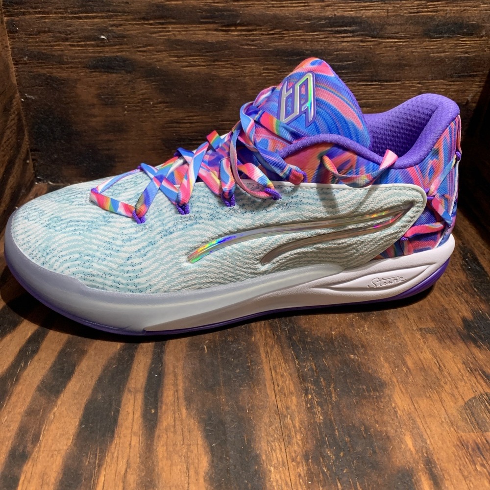 Puma Stewie 4 Prism Basketball Shoes White Light Aqua 311062-01 Womens 9.5